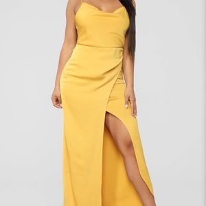 Satin Maxi Dress with slit